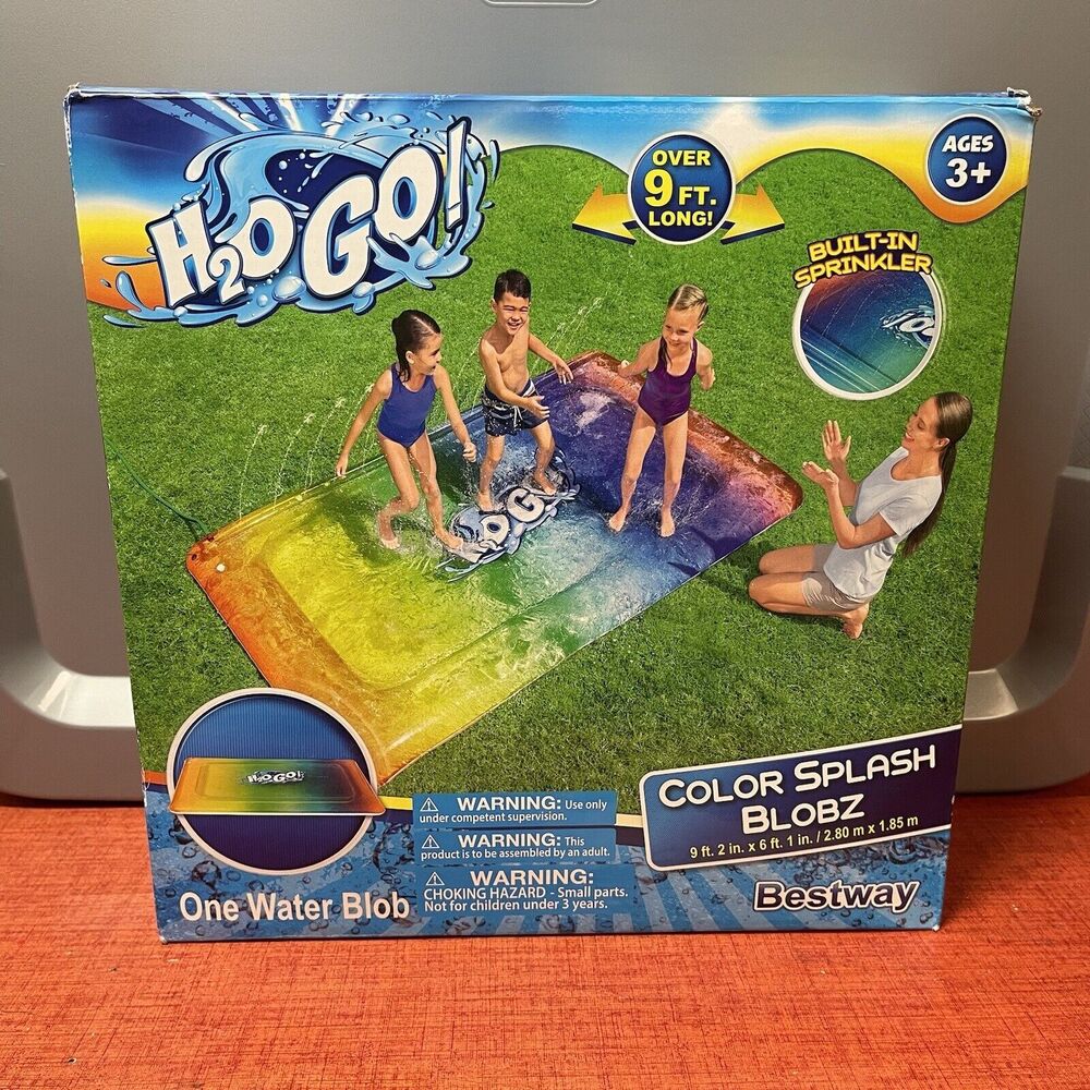 Kids Water Sprinkler Jump Pad Bestway H2o Go! Color Splash Blobz One Water 9f